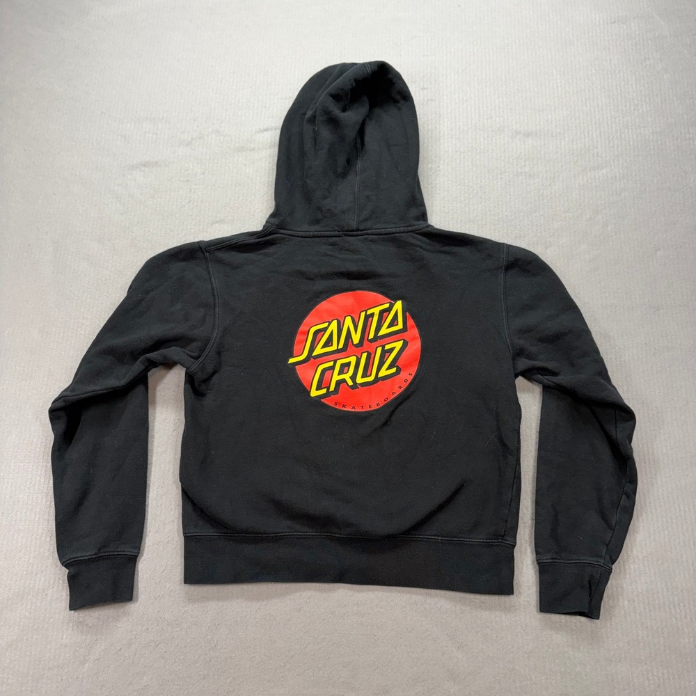 Santa Cruz Hoodie Mens S Black Skateboards Dot Logo Pullover Sweatshirt‎